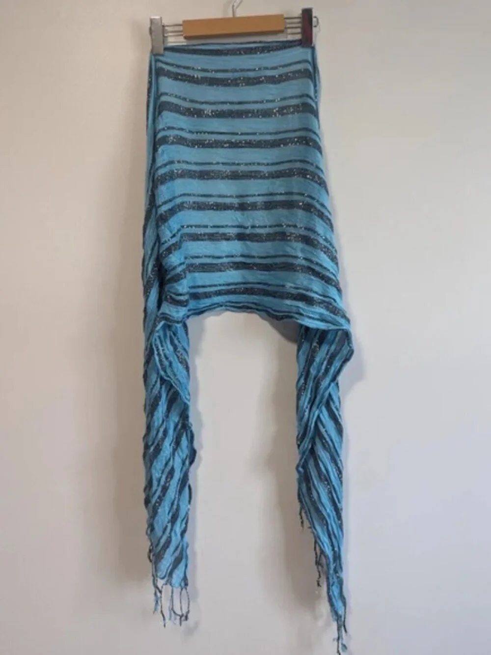 3pc  Scarf Bundle Lot Set ( White Sparkly, multicolour zigzag, blue sparkly)
